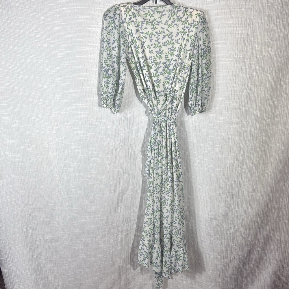 Ganni Blue and Green Floral Midi Dress - Picture 10 of 11